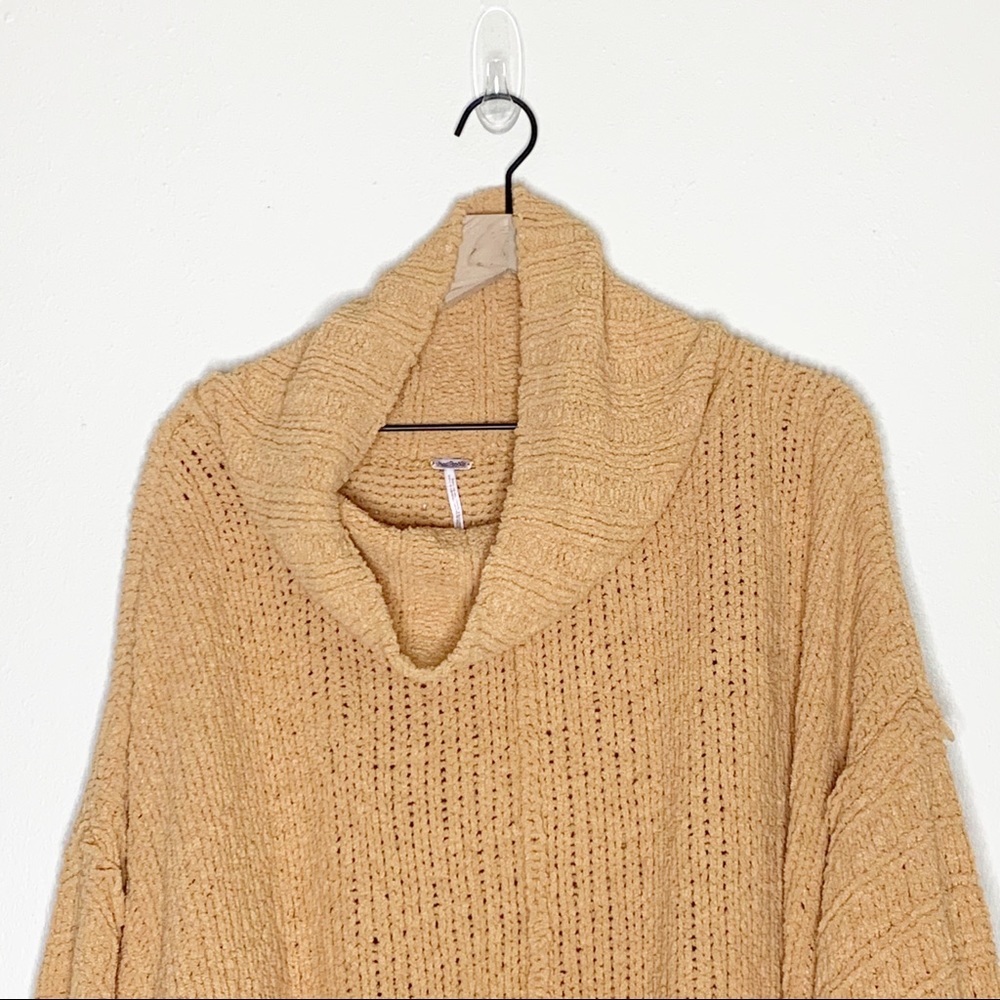 NWT Free People Be Yours Cowl Neck Camel Pullover - Picture 5 of 11